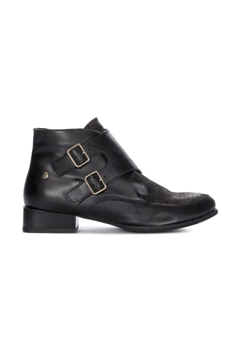 Botine 06696-01/00-8 Negru,  Piele naturala