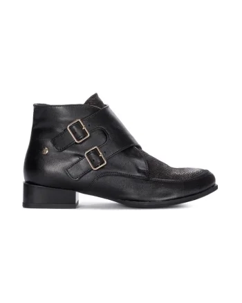 Botine 06696-01/00-8 Negru,  Piele naturala