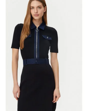 Rochie dama,  305253484, Viscoza/Poliamida, Negru, Negru