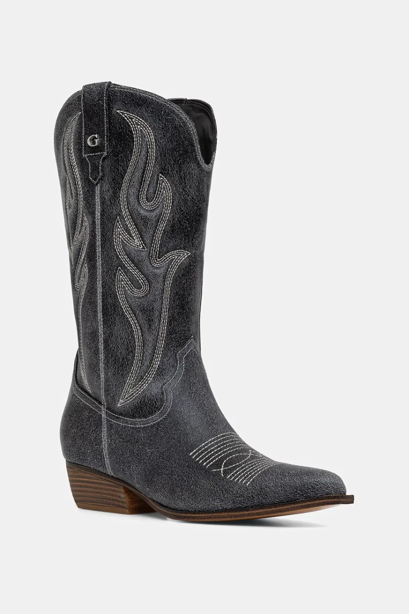 Guess cizme de cowboy pentru femei, din piele LARGEN