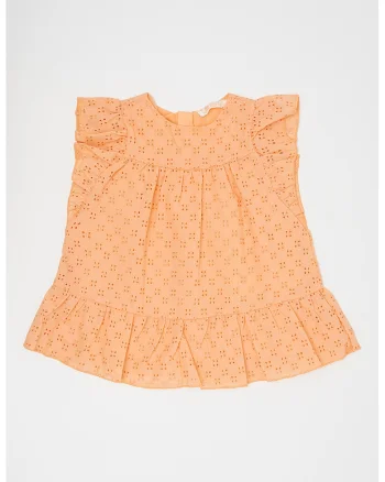 Rochie cu perforatii, Portocaliu deschis
