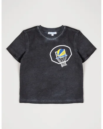 Tricou de bumbac cu imprimeu grafic, Gri antracit
