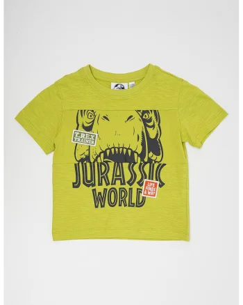 Tricou de bumbac cu imprimeu grafic si text, Verde fistic