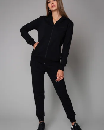 Set HyperA hanorac cu fermoar si pantalon Black II