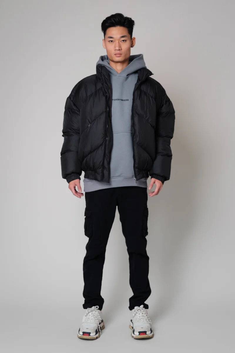 Geaca cu fermoar Oversized Black