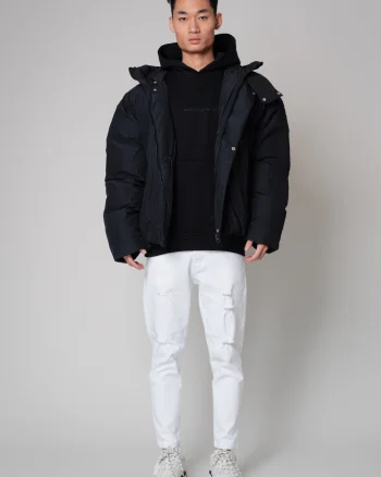Geaca cu fermoar si gluga Huge Oversized Black