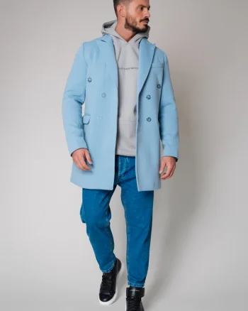 Palton cu nasturi Sky Blue