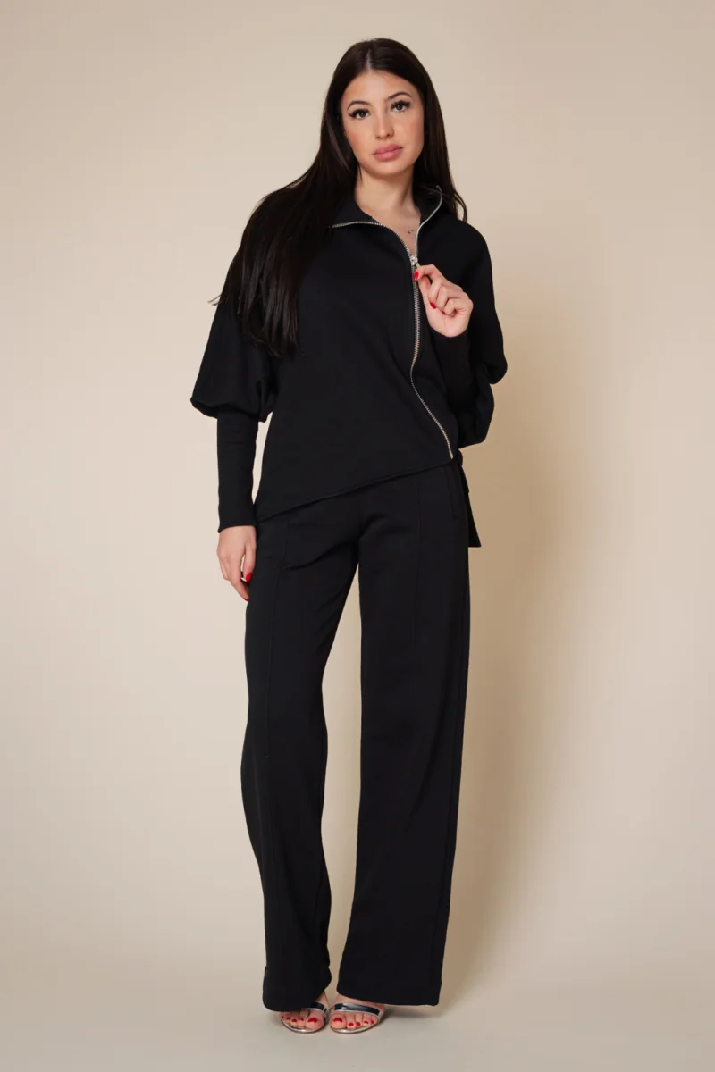 Set Mirou Jacheta cu fermoar si pantalon Black