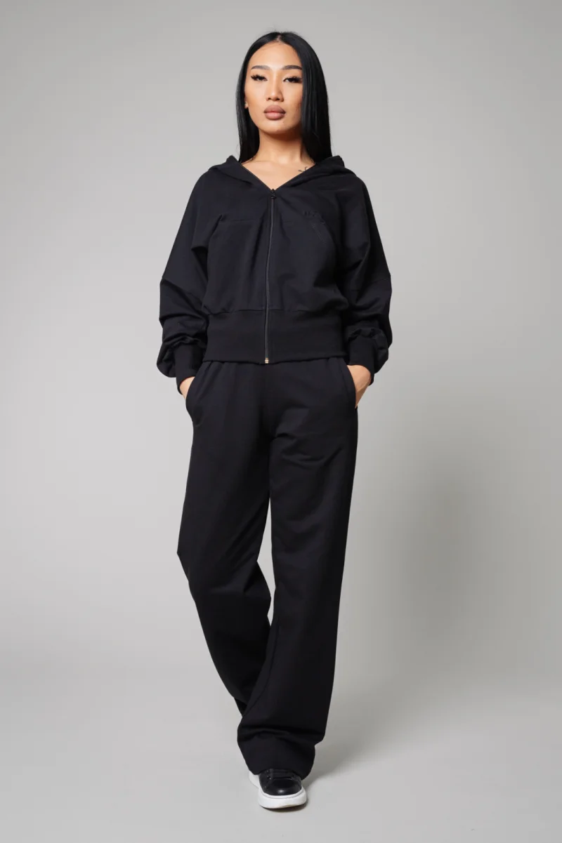 Set Volla hanorac cu fermoar si pantalon lung Black