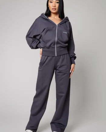 Set Volla hanorac cu fermoar si pantalon lung Grey Anthracite