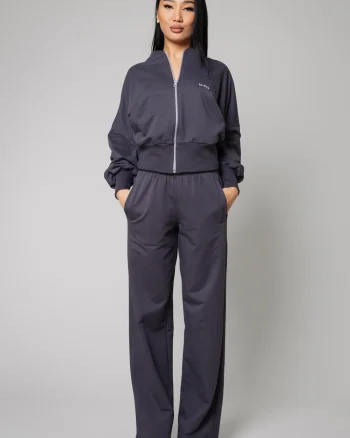 Set Volla bluza cu fermoar si pantalon lung Grey Anthracite