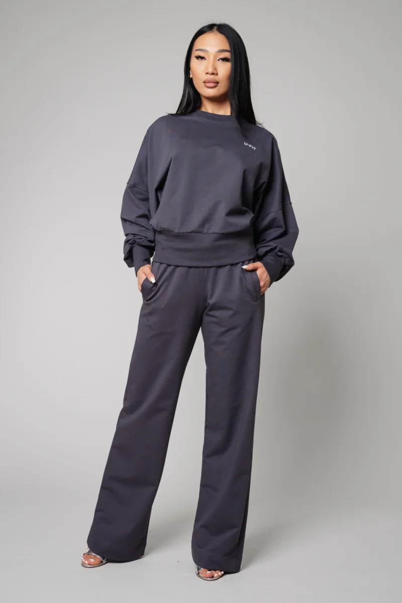 Set Volla bluza si pantalon lung Grey Anthracite