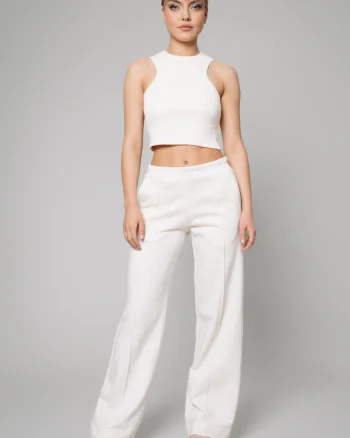 Set Lineea bustiera lunga si pantalon lung Off White