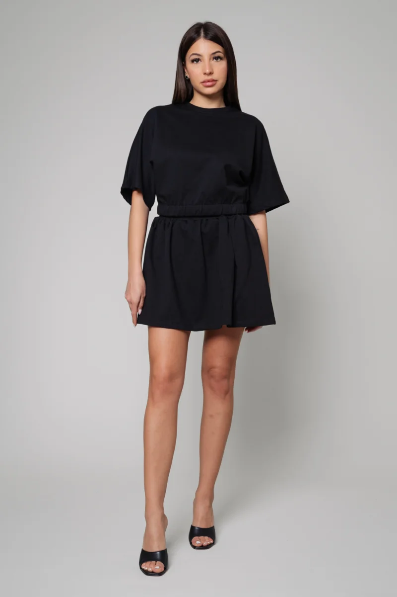 Set Amara Tricou Oversized si fusta scurta Black