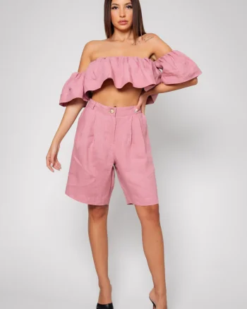 Set Top si Pantalon scurt din 100% IN Rose Quartz