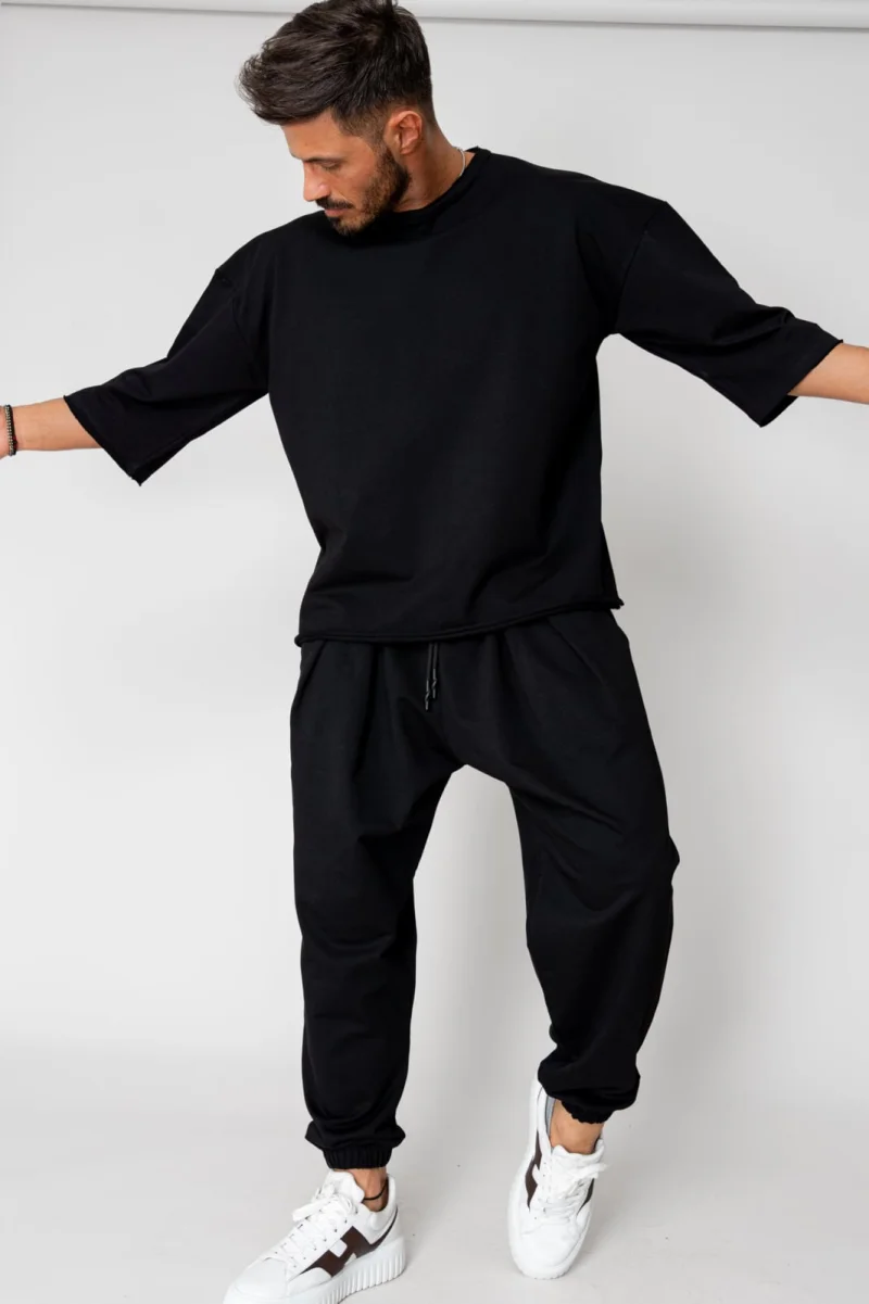Set Flex Tricou Oversized si pantalon Baggy Black