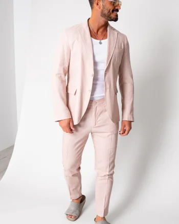Costum Ralph din IN sacou si pantalon lung Light Rose New
