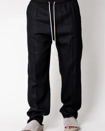 Pantaloni lung din IN cu snur Black