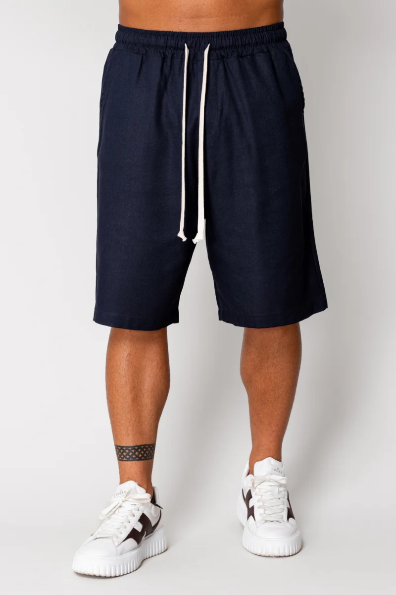 Pantaloni scurt din IN cu snur Navy