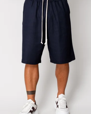 Pantaloni scurt din IN cu snur Navy