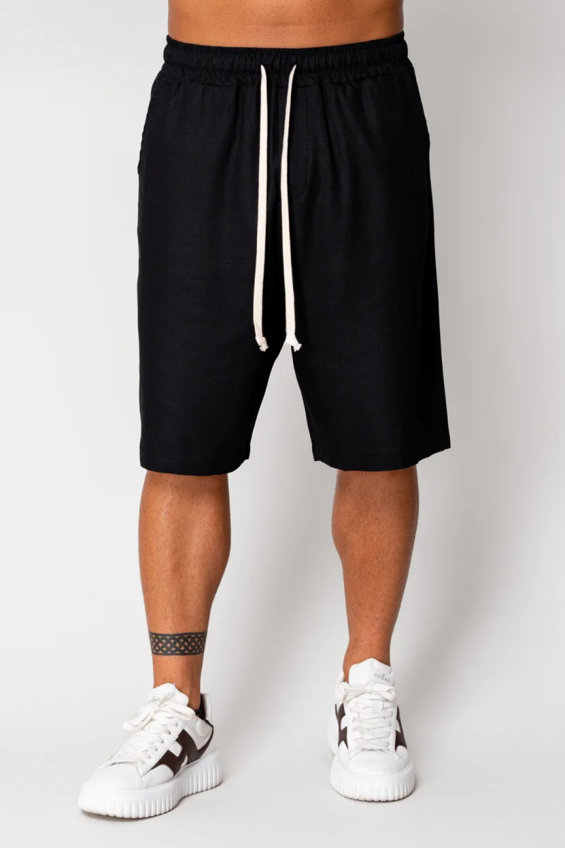 Pantaloni scurt din IN cu snur Black