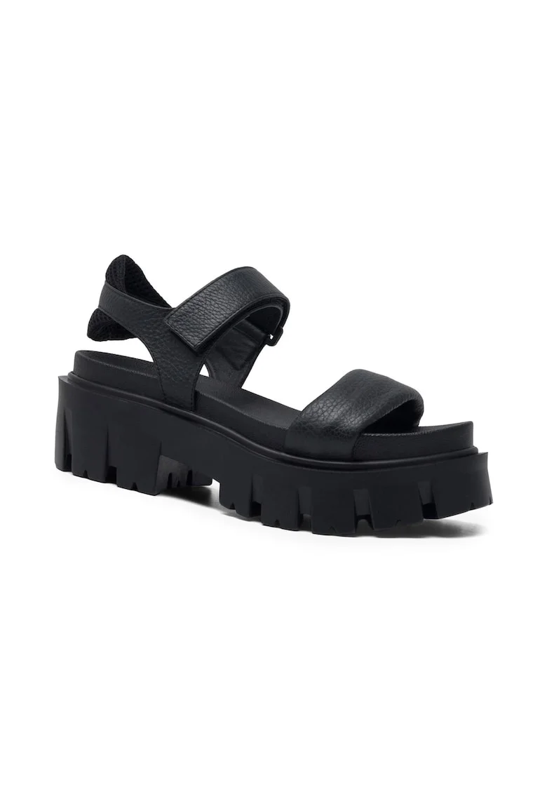Sandale dama,  514299, Piele naturala, Negru