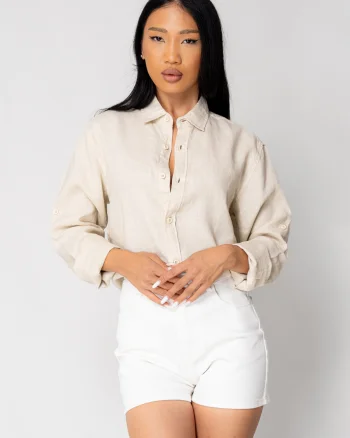 Camasa Boyfriend dIn 100% In Light Beige