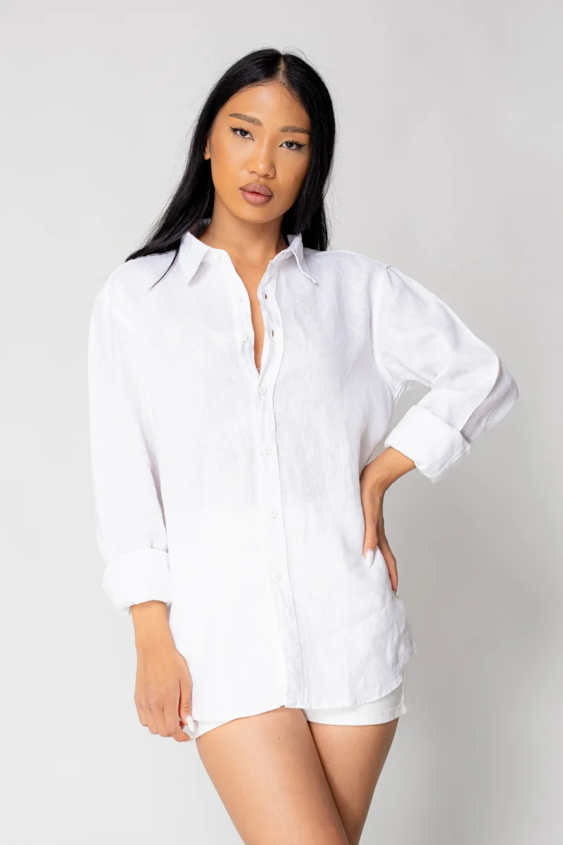 Camasa Boyfriend dIn 100% In White