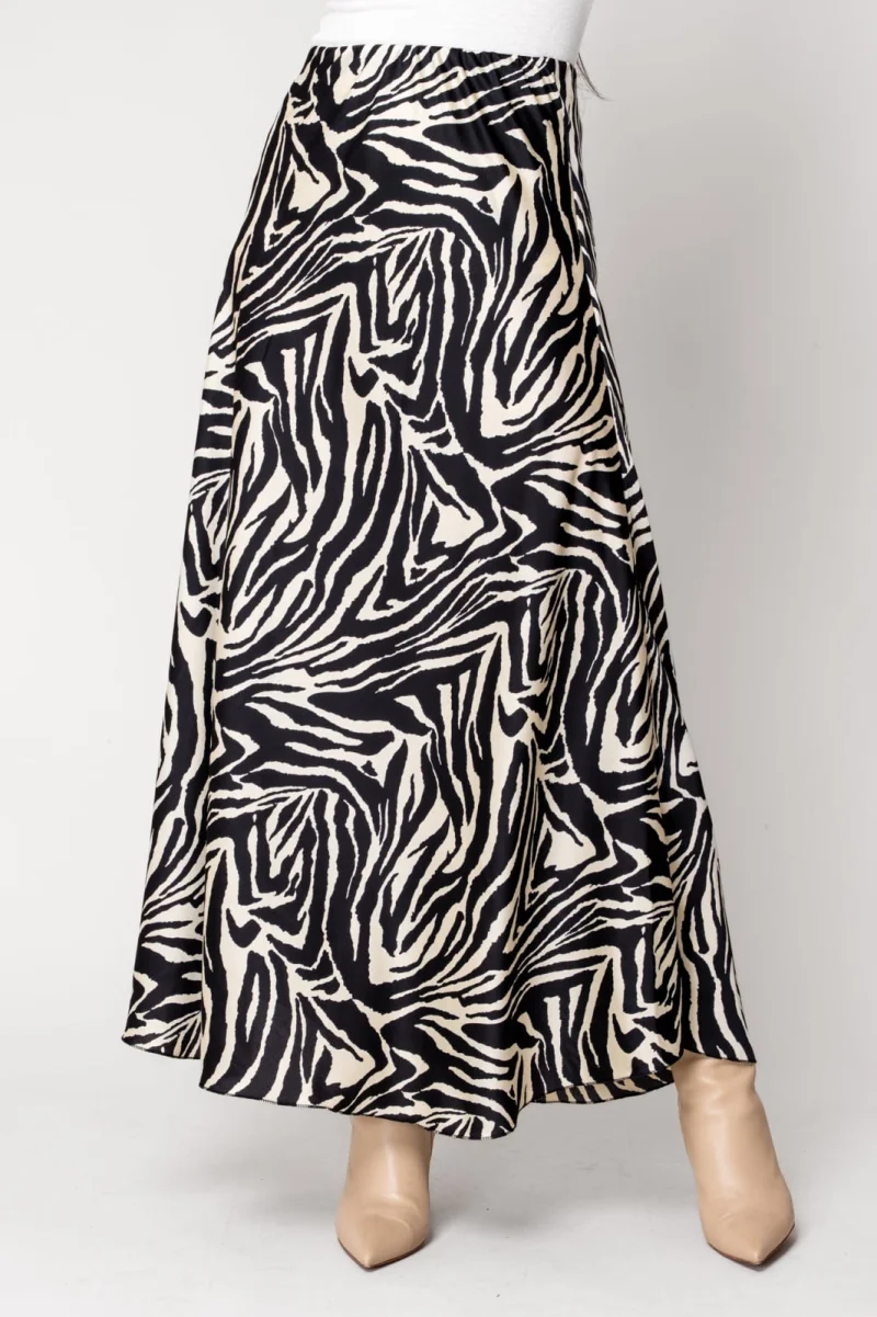 Fusta lunga Print Beige Black