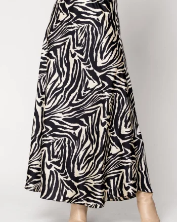 Fusta lunga Print Beige Black