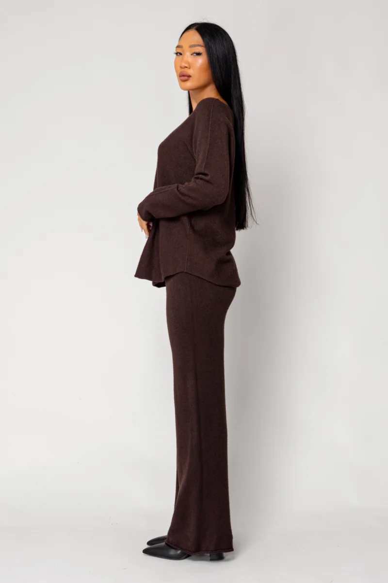 Set Vellera Pulover si Pantalon lung Brown