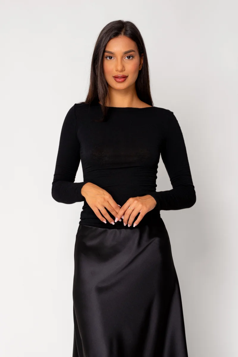 Bluza subtire din mix de casmir Black