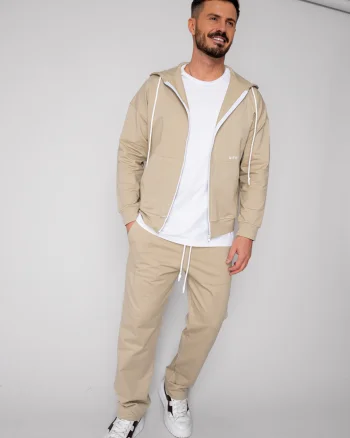 Set Loren din bumbac Jacheta si pantalon Dusty Grey