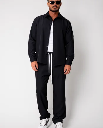 Set camasa si pantalon lung Premium Edition Black New