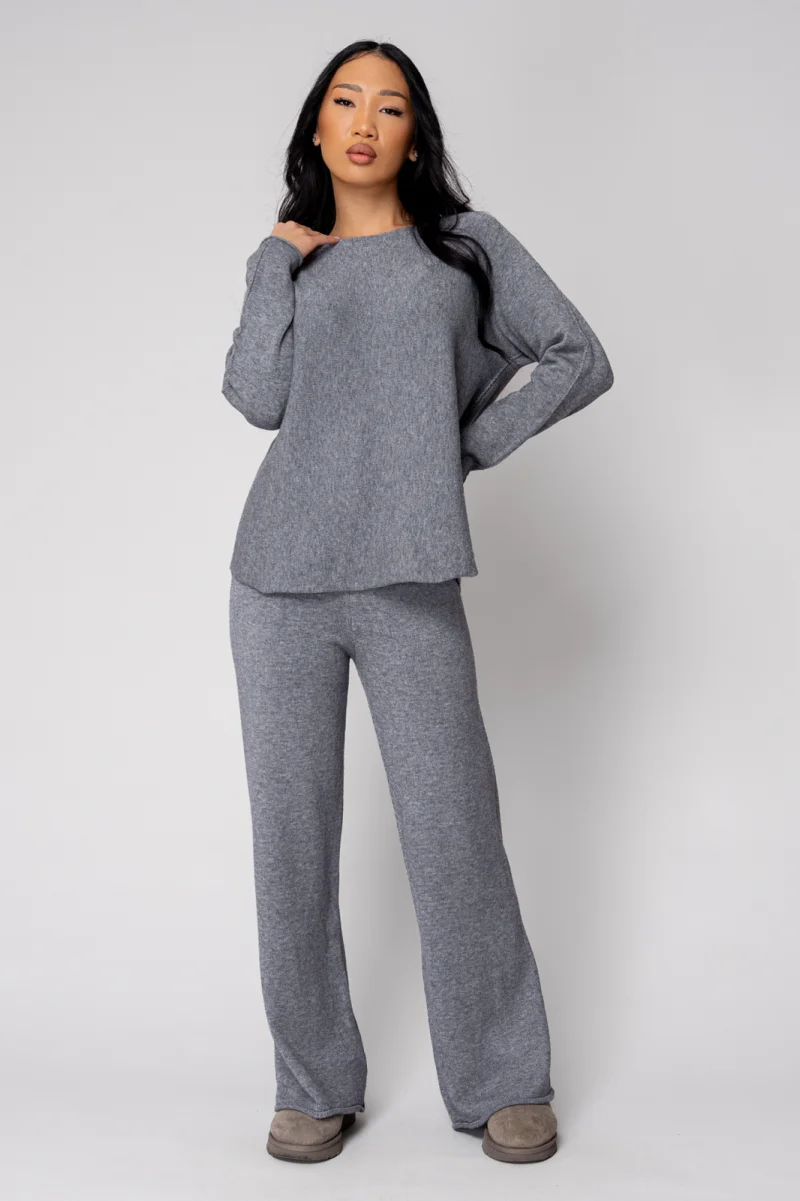 Set Vellera Pulover si Pantalon lung Grey