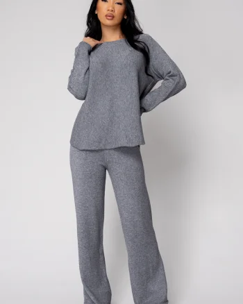 Set Vellera Pulover si Pantalon lung Grey