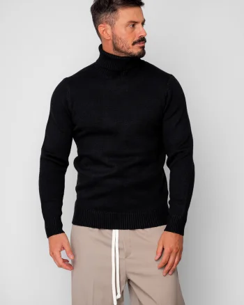 Pulover cu guler inalt Black