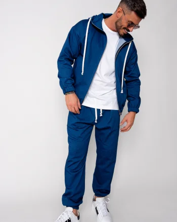 Set Camden din denim elastic Hanorac si Pantalon Lung Premium Dark Blue