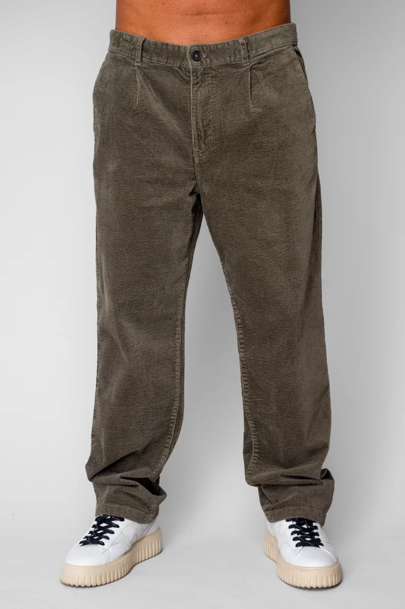 Pantaloni Relaxed Fit lung din reiat bumbac Kaki