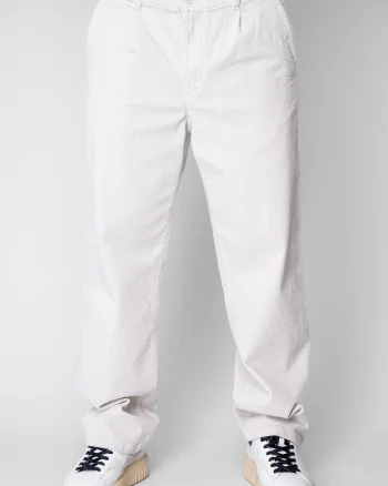 Pantaloni Relaxed Fit lung din reiat bumbac Off White