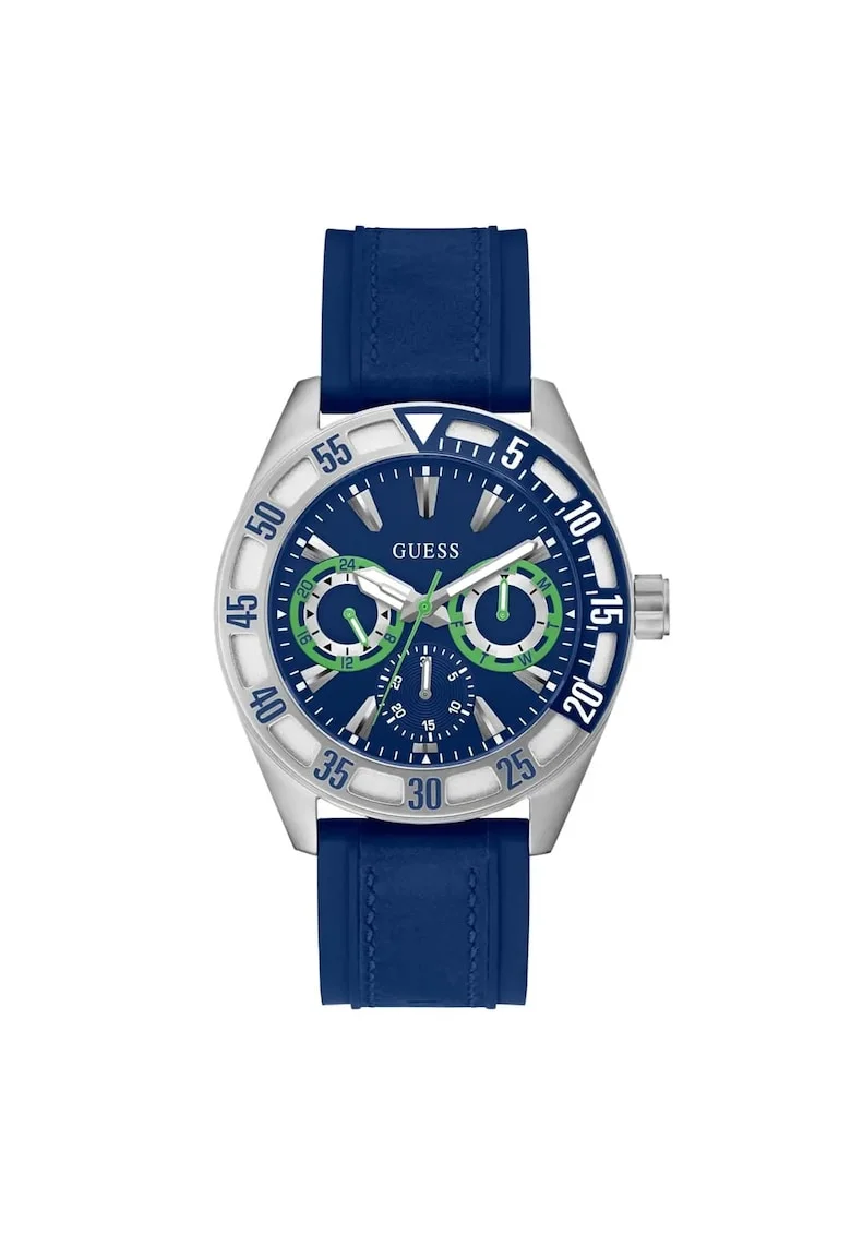 Ceas barbatesc  model GW0904G1, mecanism quartz, carcasa din otel, curea din silicon, argintiu, 44mm
