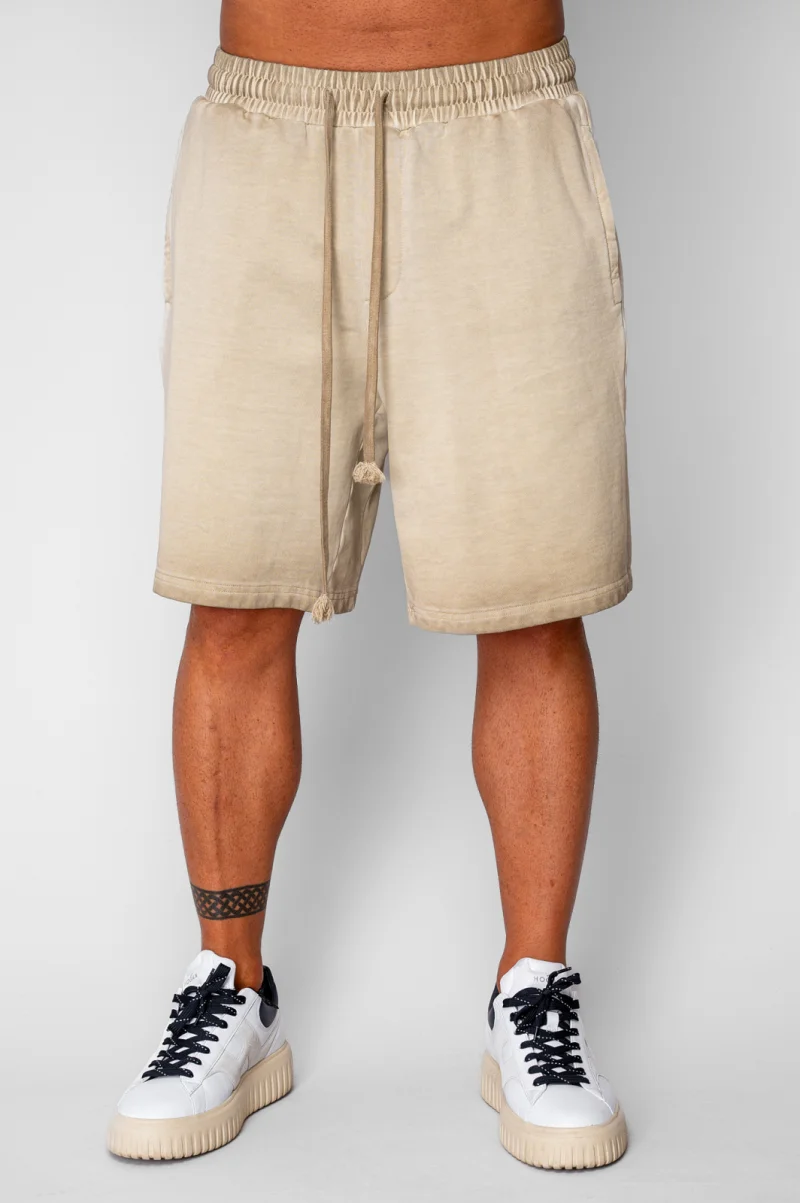 Pantaloni scurti din bumbac Pre-Washed Beige