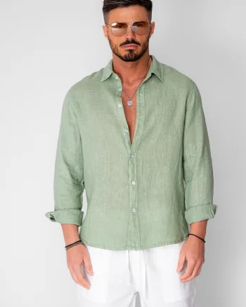 Camasa din 100% In de plaja Light Olive