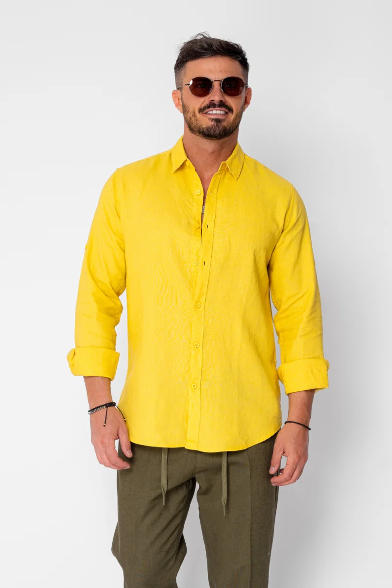 Camasa din 100% In Premium Yellow Mustard