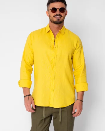 Camasa din 100% In Premium Yellow Mustard