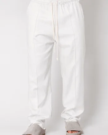 Pantaloni lung din IN cu snur White