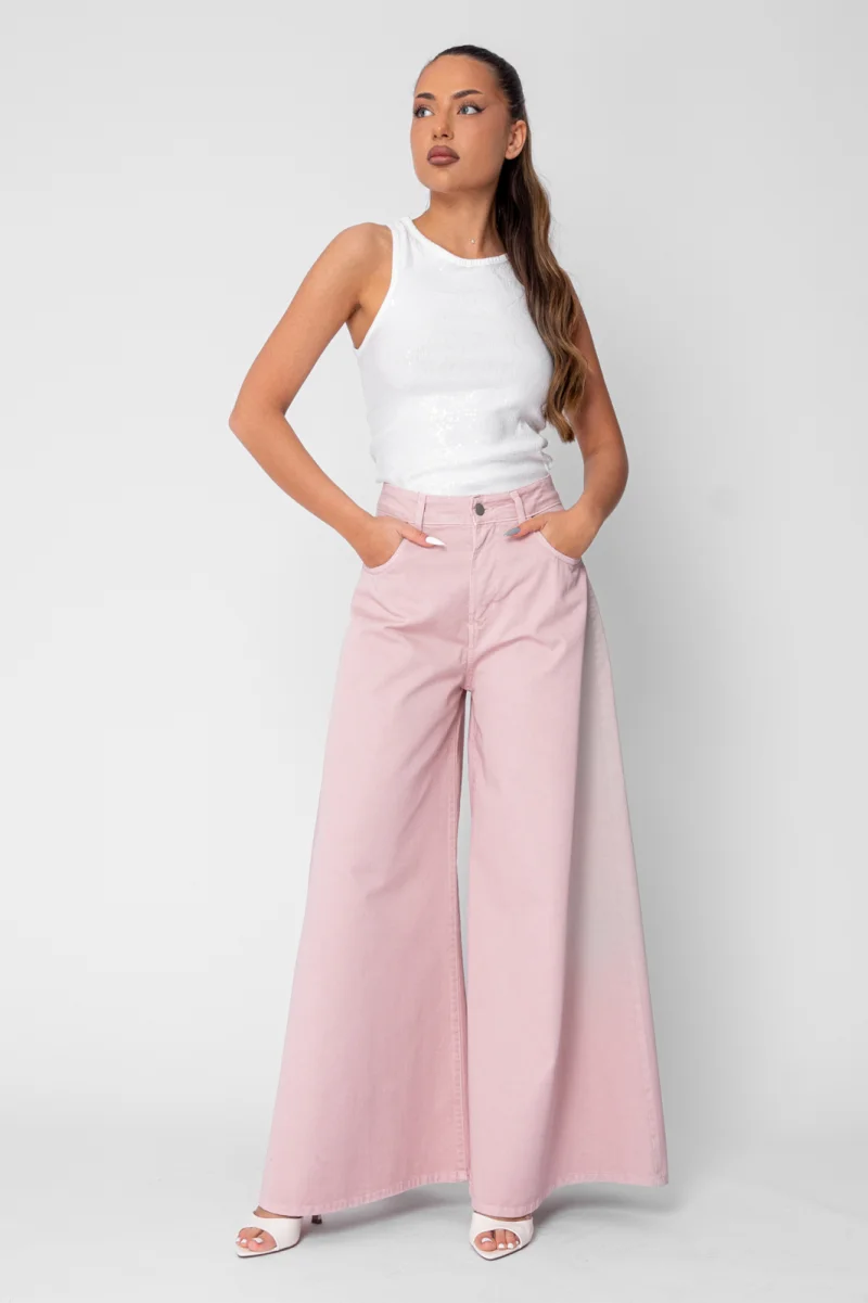 Blugi foarte largi din denim Rose