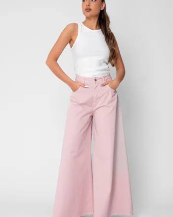 Blugi foarte largi din denim Rose