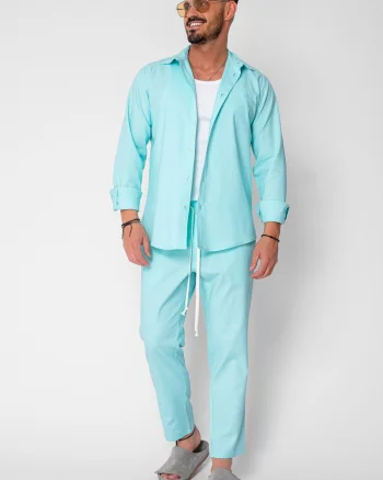 Set Lino Long camasa si pantalon lung din In Premium Edition Mint