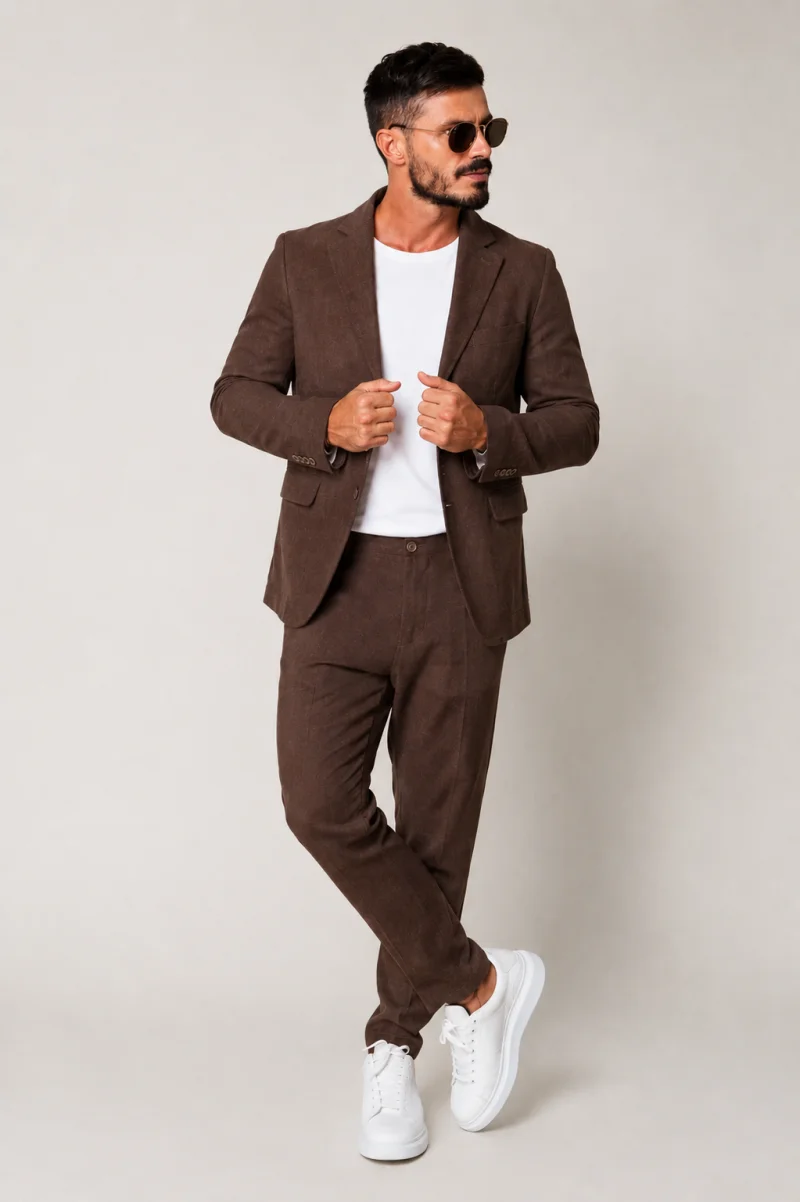 Costum Ralph din IN sacou si pantalon lung Brown